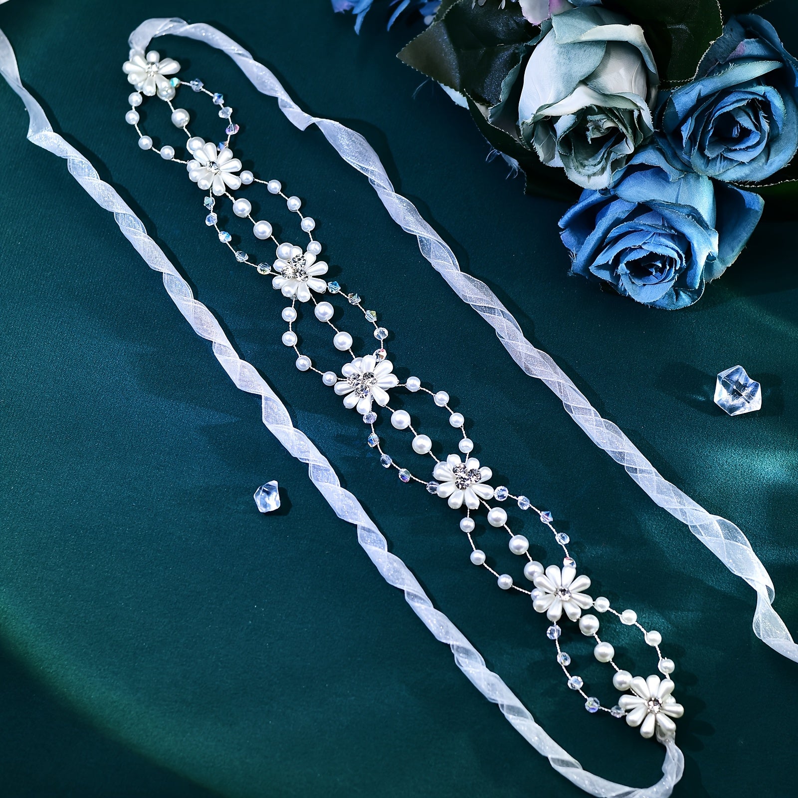 Floral & Cross Beaded Bridal Headpiece HP625