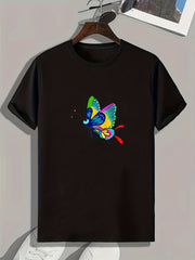 Men's Butterfly Print Sports T-shirt - Outdoor Fitness Clothing