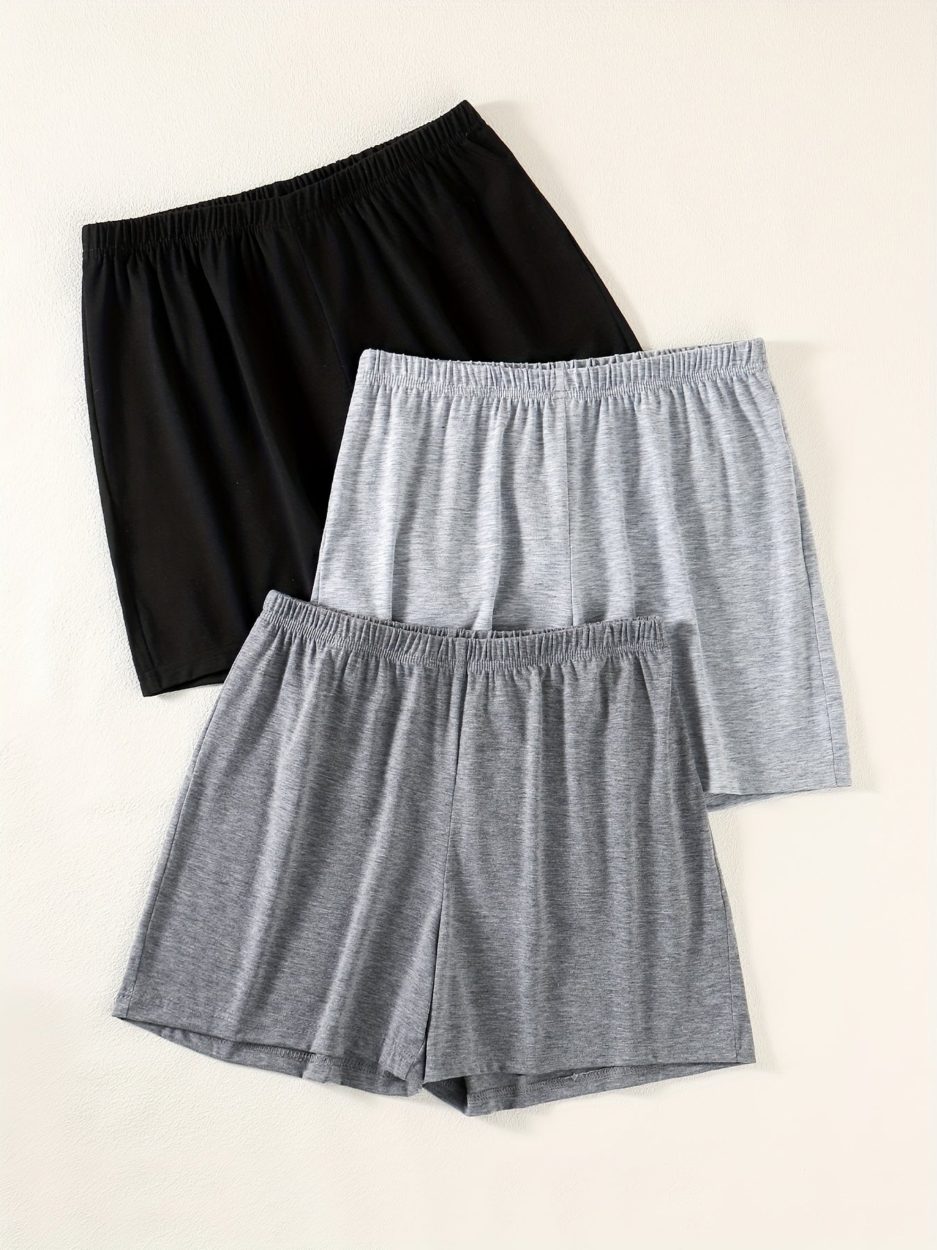 3pcs Solid Biker Shorts for Women Spring & Summer