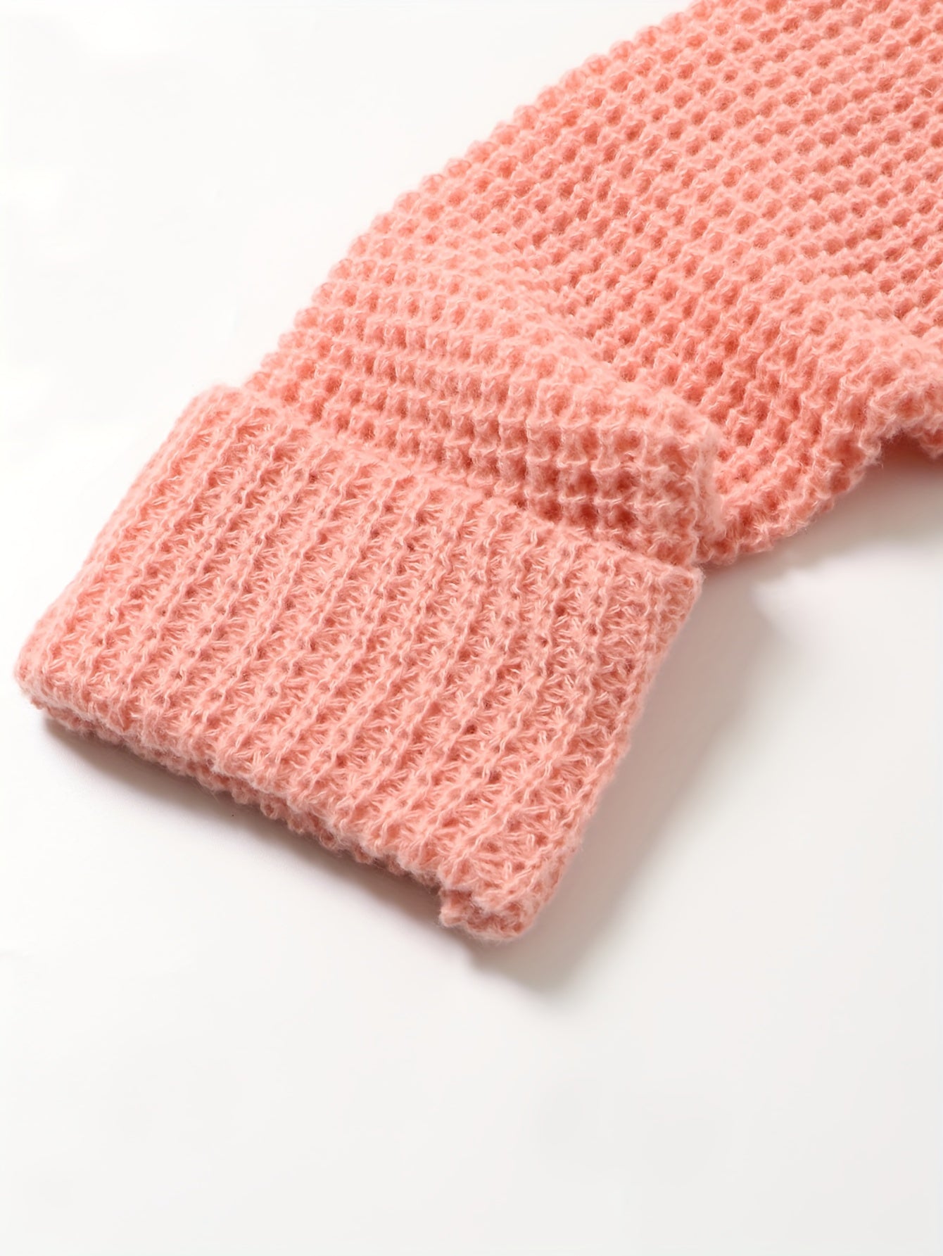 Solid Long Sleeve Round Neck Knitted Jumper