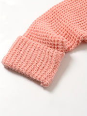Solid Long Sleeve Round Neck Knitted Jumper