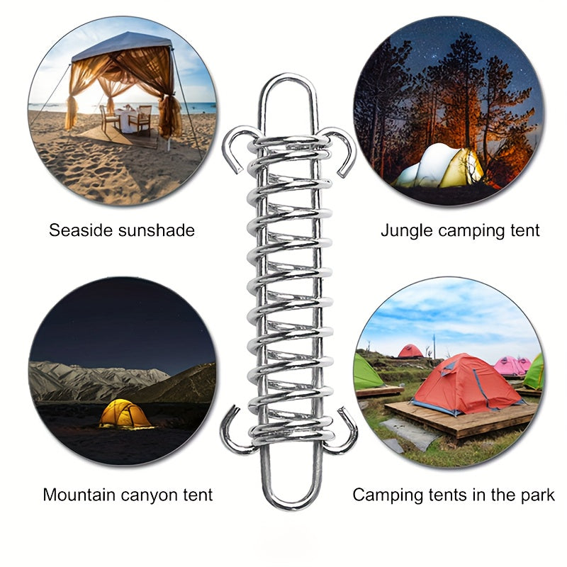4pcs Stainless Steel Tent Spring Wind Rope Buckles for Camping