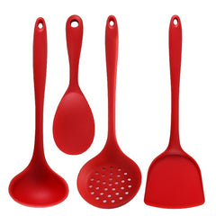 4pcs Silicone Kitchenware Cooking Utensils Set Non-Stick Pot Shovel Spoon