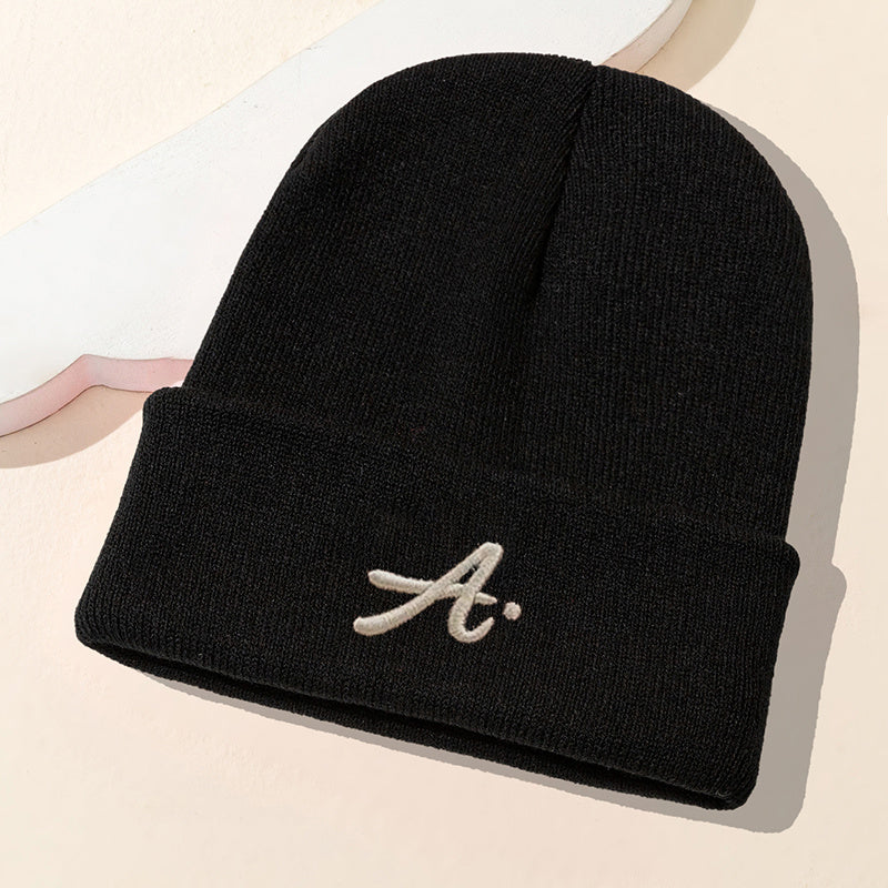 Men's A Embroidered Knit Hat