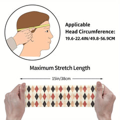 Men's Vintage Plaid Headband for Sports & Casual Outfits
