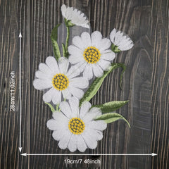 Embroidered Applique Daisy Patches Sewing Large Small Chrysanthemum Patch