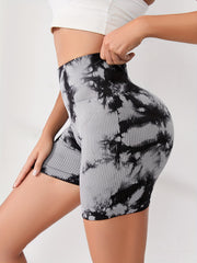 Tie Dye High Waisted Biker Shorts - Hips Lifting & Fabulous Look