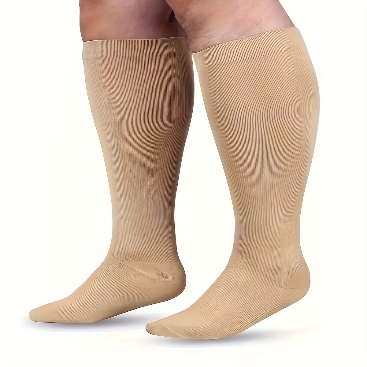 2pairs Plus Size Compression Socks 15-20mmHg Wide Calf Compression Socks
