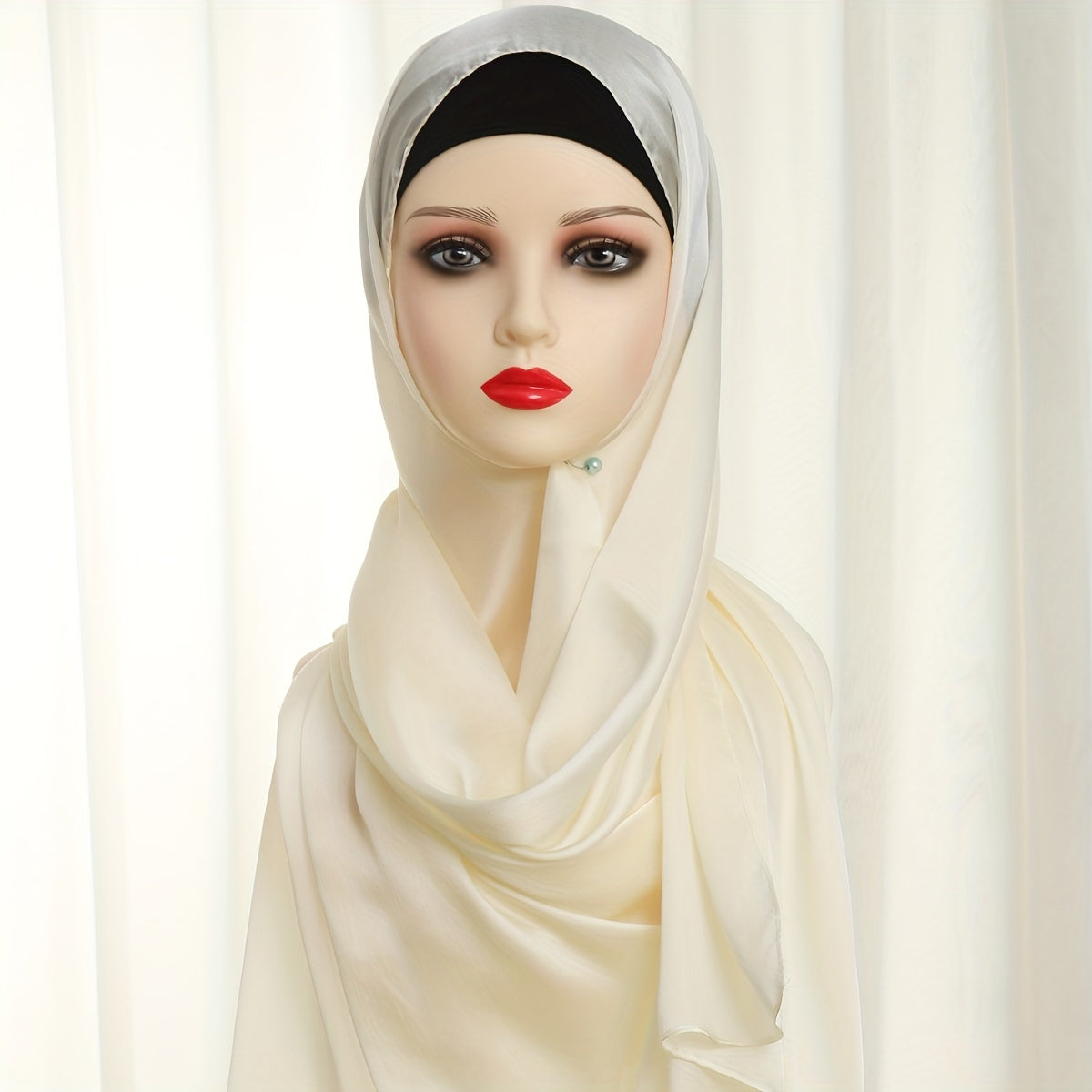 Soft Silky Scarf Thin Breathable Hijab Solid Shawl Classic Head Wrap Women Turba