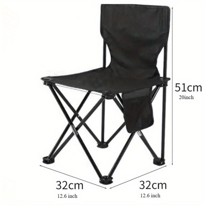 Portable Camping Chair with Carry Bag and Side Pocket