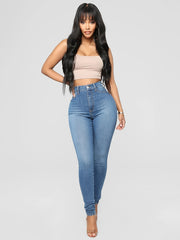High Waist Skinny Jeans High Rise Slim Fit Denim Pants