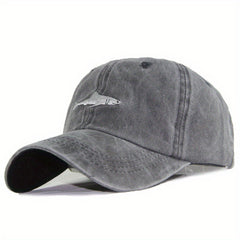 Men's Shark Pattern Washed Baseball Cap Casual Sun Hat