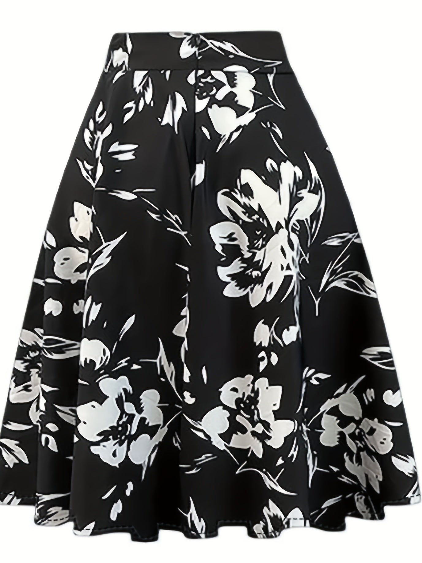 Floral Print Lace Up Skirt High Waist Midi Skirt Spring Summer