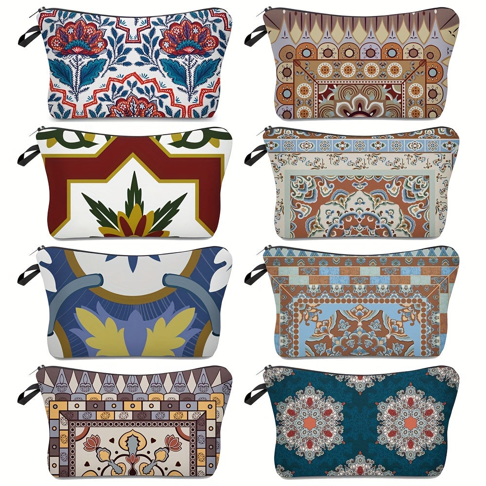 Vintage Floral Cosmetic Bag Women Multifunctional Makeup Travel Toiletry Bag