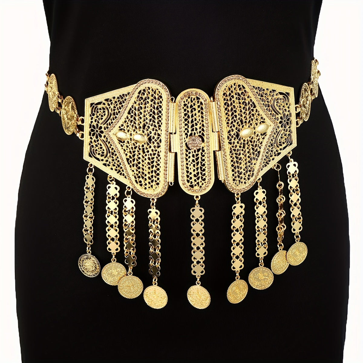 Wide Metal Waist Chain Bohemian Belt For Men
