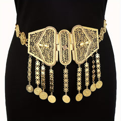 Wide Metal Waist Chain Bohemian Belt For Men