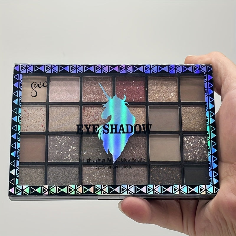 24-Color Eyeshadow Palette Brown Matte Pearly Finish