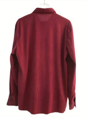 Men's Casual Button Up Long Sleeve Shirt with Flap Pocket