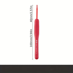 1pc Aluminum Crochet Hook Weaving Sweater Soft Rubber Red 2mm 6mm