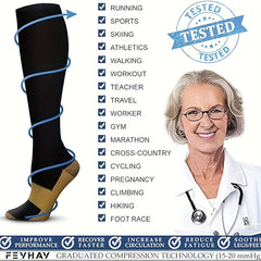 Copper Compression Socks for Men and Women - Knee High Stocking for Sport