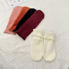 10 Pairs Women's Solid Mid Tube Socks Soft & Comfy Stockings Hosiery