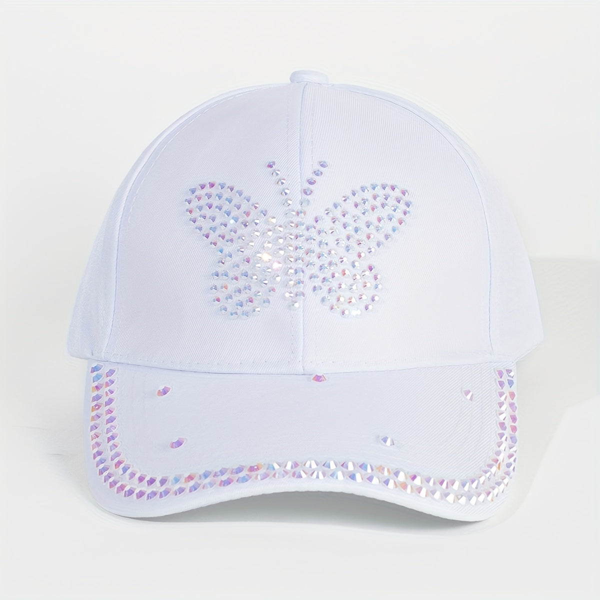 Butterfly Baseball Cap Rhinestone Adjustable Sports Hat