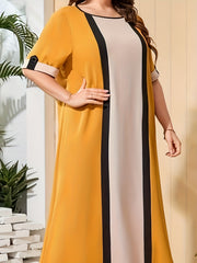 Colorblock Kaftan Maxi Dress