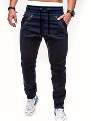 Men's Drawstring Cargo Pants with Zip Pockets