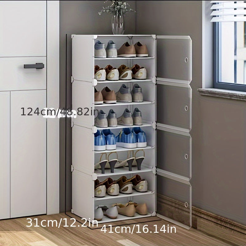 Shoes Rack With Dustproof Door Standing Folding Shoes Rack