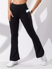 Tummy Control Flare Leg Yoga Pants with Phone Pocket