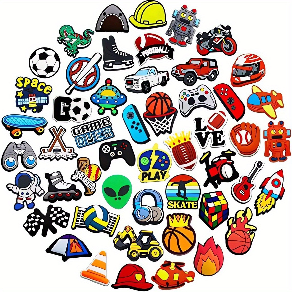 Random Sports Shoe Charms 30-400pcs For Shoes Decoration