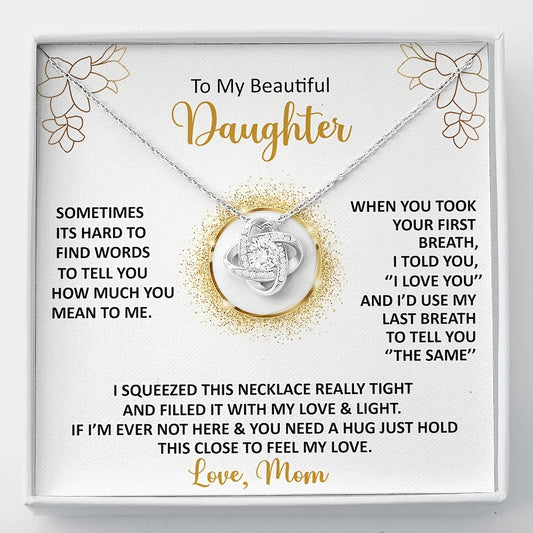 Love Knot Necklace for Daughter - Hard to Find Words