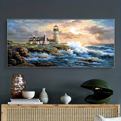 DIY Sea Diamond Painting Kits Lighthouse Full Rhinestone Embroidery Cross Stitch