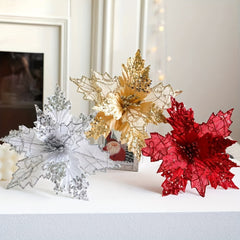 Christmas Tree Flower Arrangement Sequins Window Scene Decoration