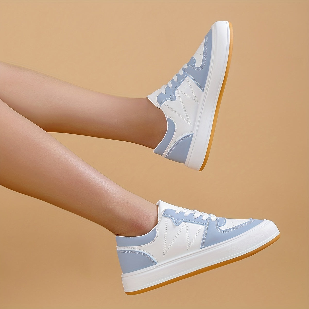 Women's Colorblock Sneakers Low Top Lace Up Shoes