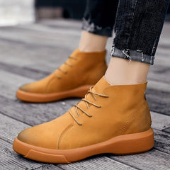 Men's Comfort Casual Round Toe Ankle Boots Outdoor High Top Shoes