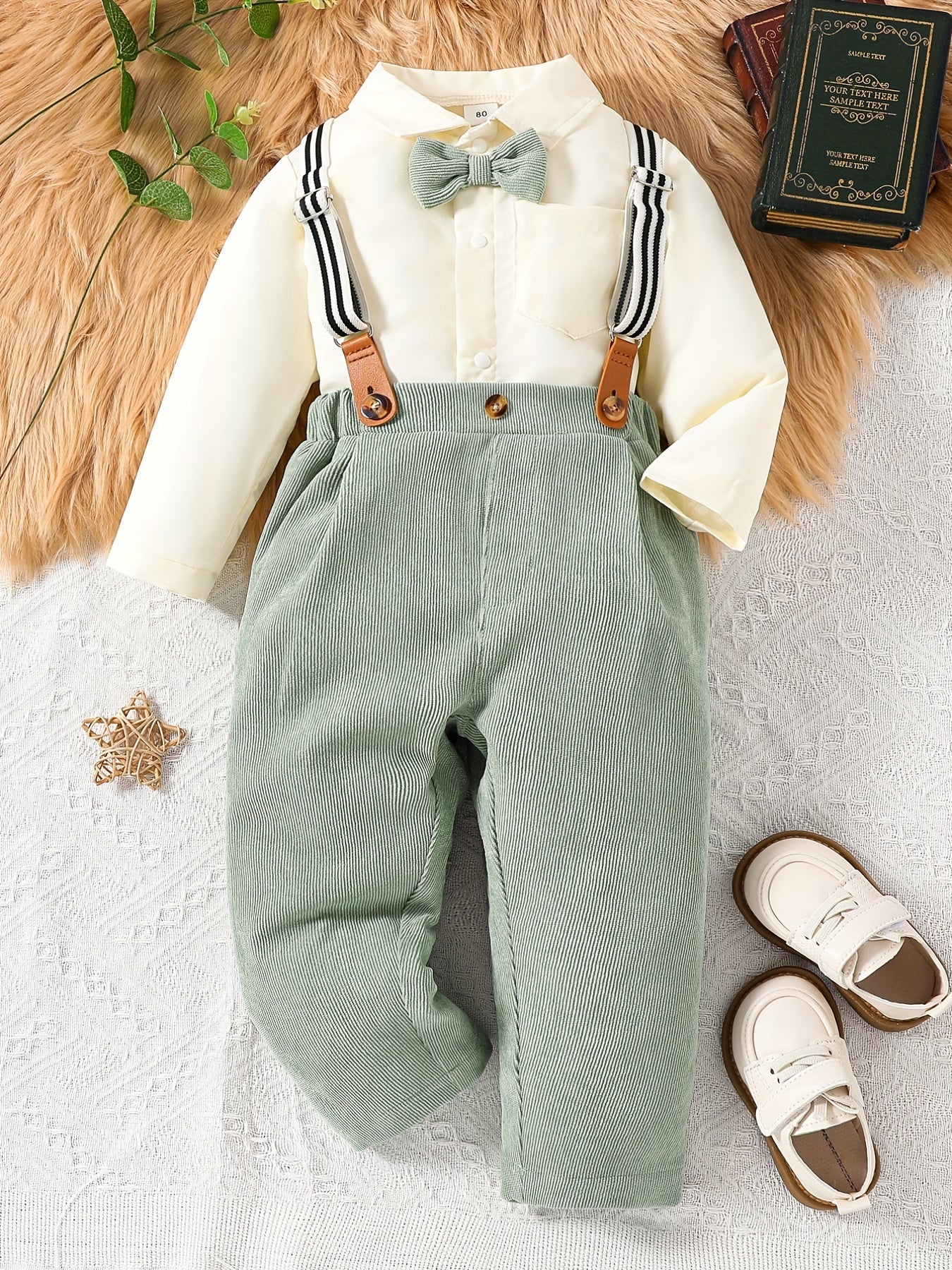 Toddler Boys Long Sleeve Shirt Pants Gentleman Dress Suit Outfit