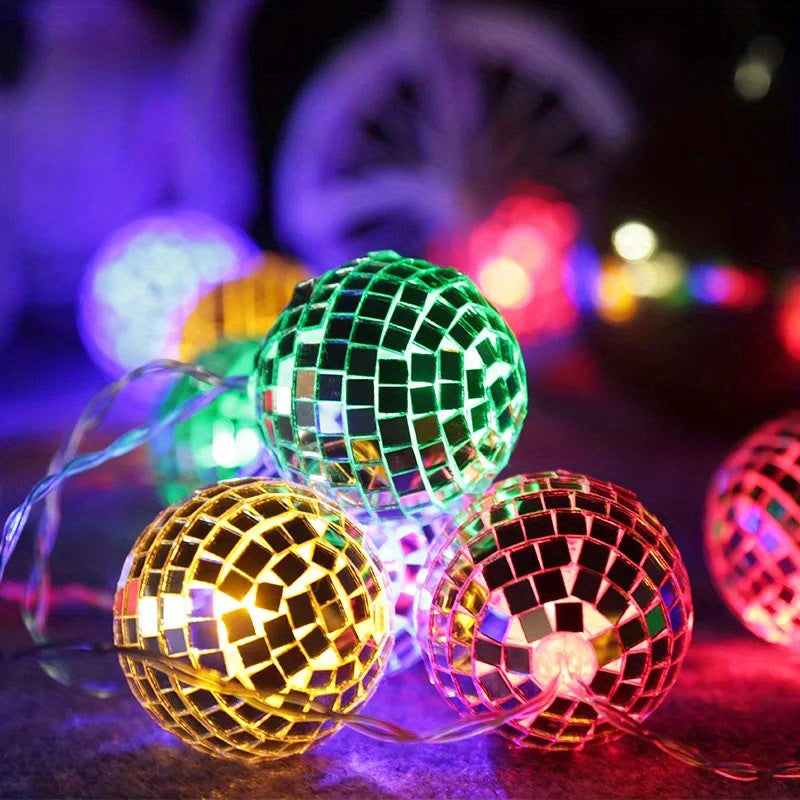 LED Mirror Ball Light String Bar Party Christmas Decoration