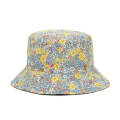Vintage Floral Print Bucket Hat Reversible Basin Hat Stylish Lightweight Sunscre