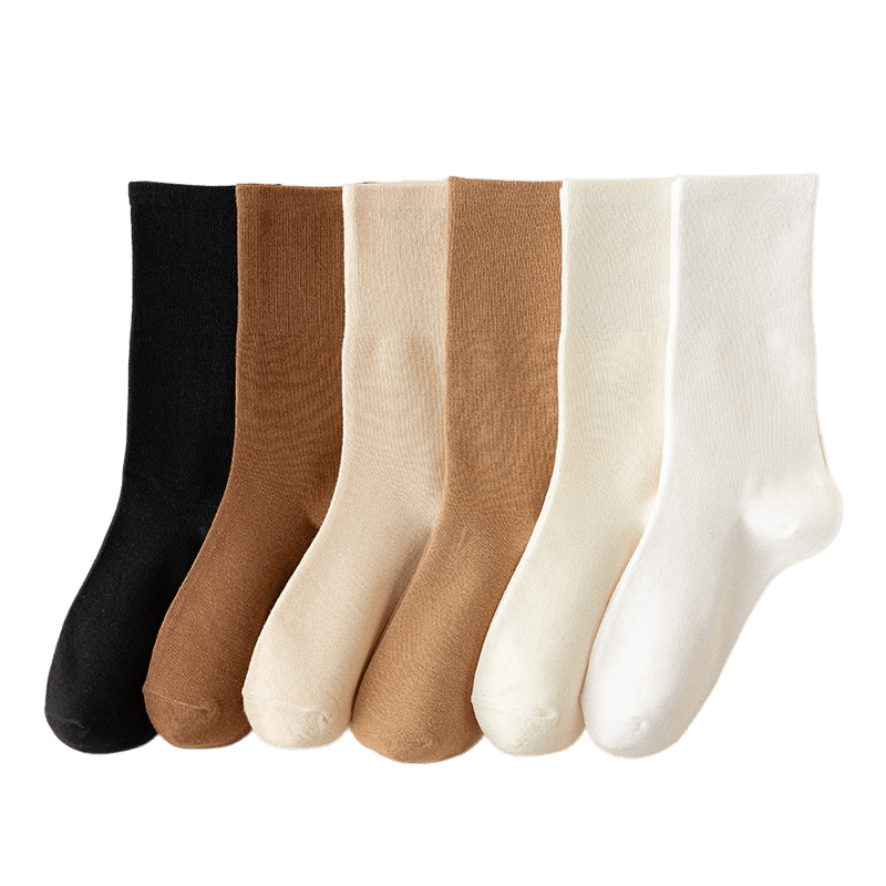 3 Pairs Solid Socks Comfy & Breathable Women's Stockings