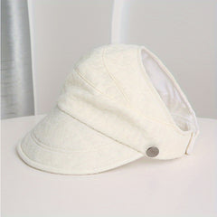 Backless Ponytail Sun Hat Lace Embossed UV Protection Travel Beach Hats