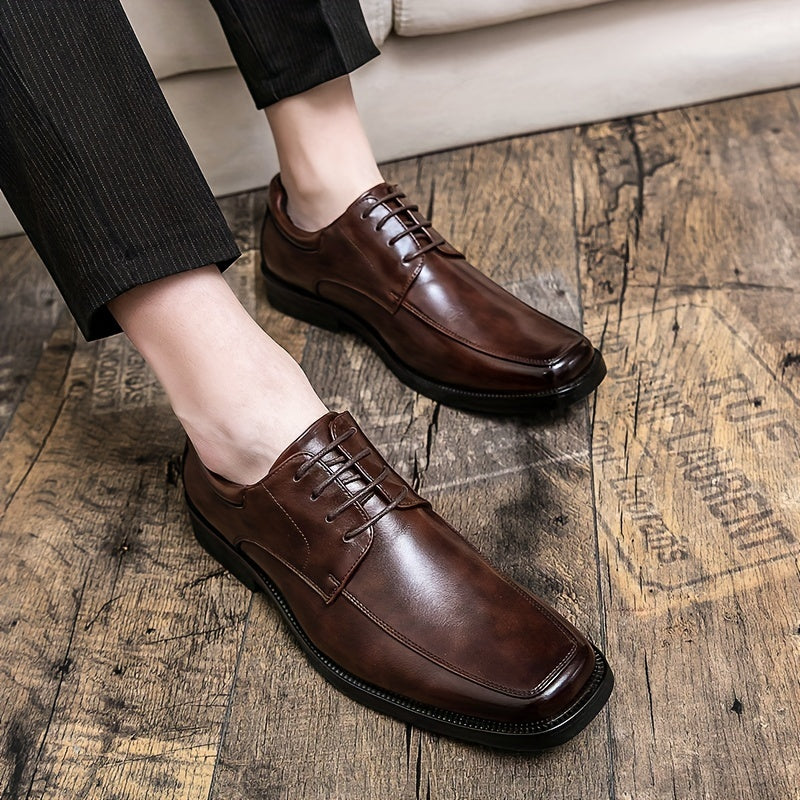Men's Square Toe Derby Shoes Lace up Front Office Business Formal