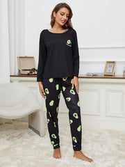 Avocado Pajama Set Long Sleeve Top & Pants Women's Loungewear
