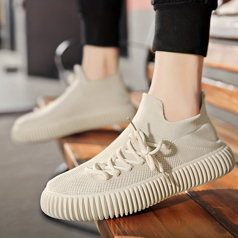 Men's Slip on Sneakers With Laces Lightweight Athletic Shoes