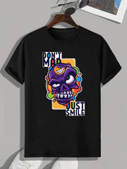 Pattern Print Men's Sports T-shirt | Outdoor Fitness Tee