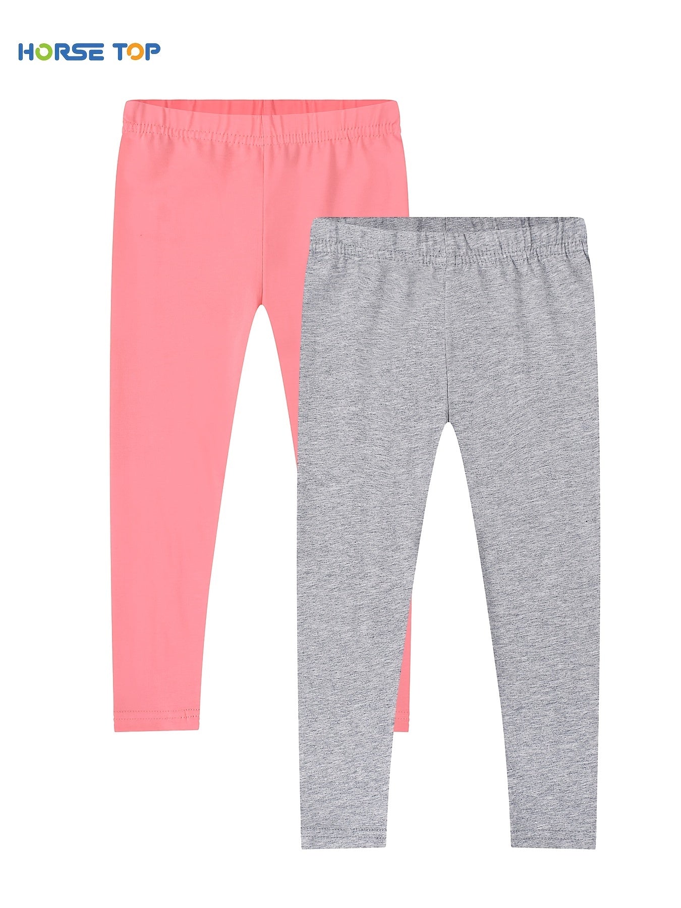 2pcs Girls Stretch Soft Leggings Solid Pants Kids Clothes