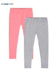 2pcs Girls Stretch Soft Leggings Solid Pants Kids Clothes