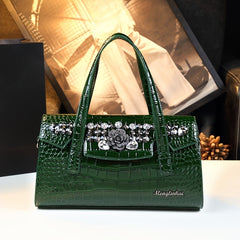 Crocodile Pattern Women'S Leather Shoulder Bag