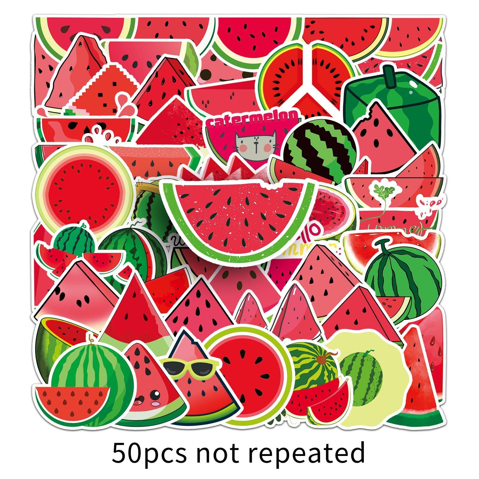 50pcs Watermelon Cartoon Stickers for DIY Projects Scrapbooking