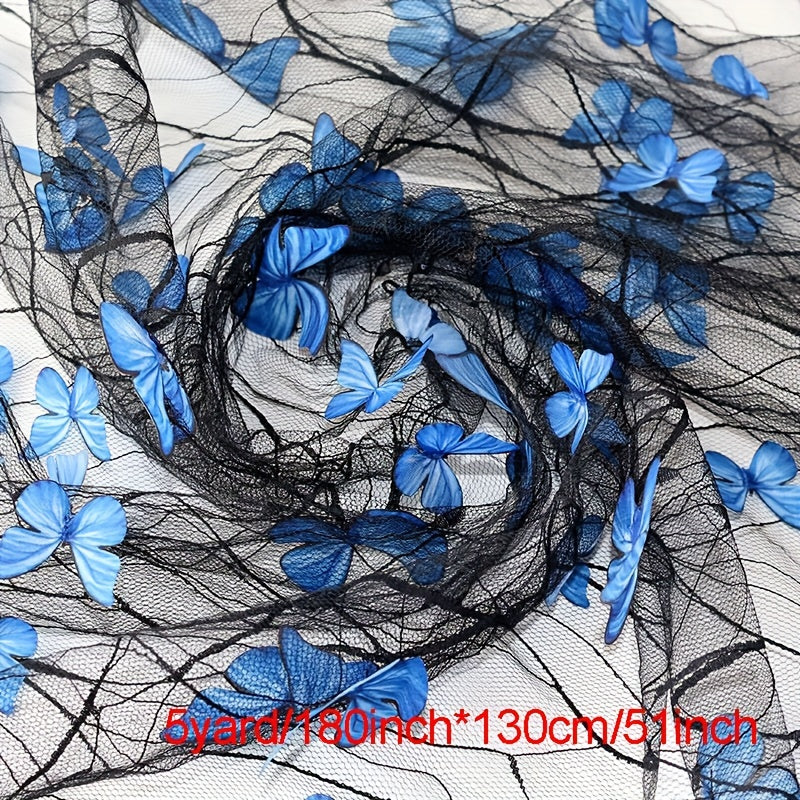 3D Butterfly Engagement Yarn Lace Embroidery Fabric DIY